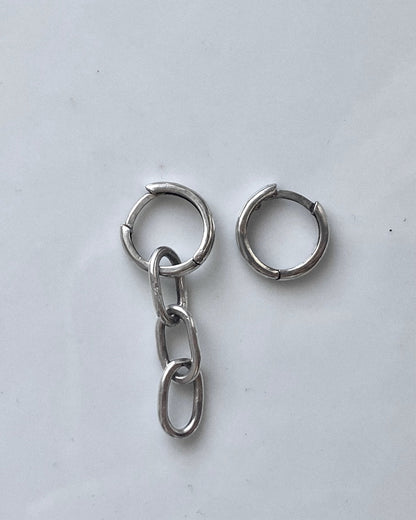 hoop earrings with a chain charm ⛓️